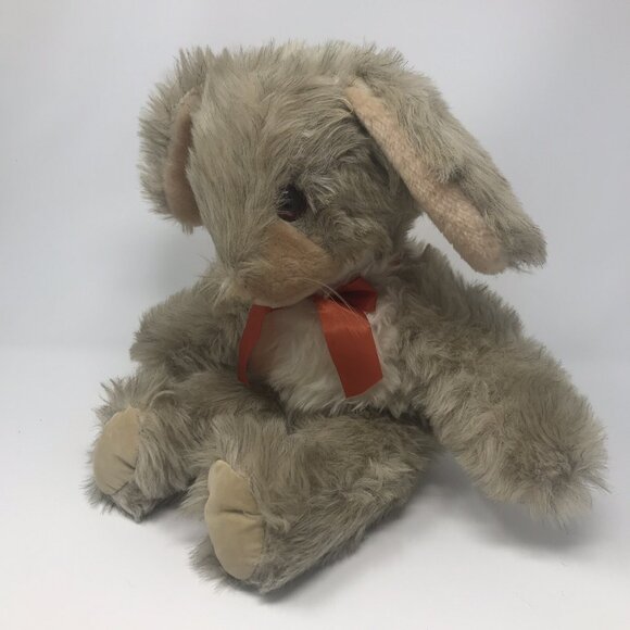 RARE Hudsons Bay Trading Vintage 17" Grey Floppy Ear BUNNY Plush Stuffed Toy - Picture 4 of 12